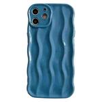 For iPhone 11 Wave Texture Bright TPU Phone Case(Sea Blue)