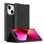 For iPhone 13 Magnetic Napa Texture Leather Phone Case with Holder(Black)