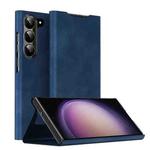 For Samsung Galaxy S23 5G Magnetic Napa Texture Leather Phone Case with Holder(Blue)