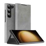 For Samsung Galaxy S23+ 5G Magnetic Napa Texture Leather Phone Case with Holder(Grey)