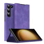 For Samsung Galaxy S23+ 5G Magnetic Napa Texture Leather Phone Case with Holder(Purple)