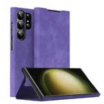 For Samsung Galaxy S23 Ultra 5G Magnetic Napa Texture Leather Phone Case with Holder(Purple)