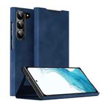 For Samsung Galaxy S22 5G Magnetic Napa Texture Leather Phone Case with Holder(Blue)