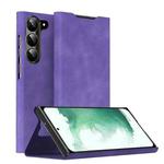 For Samsung Galaxy S22+ 5G Magnetic Napa Texture Leather Phone Case with Holder(Purple)