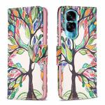 For Honor 90 Lite/X50i Colored Drawing Pattern Leather Phone Case(Tree Life)