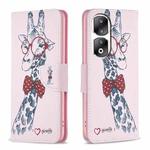 For Honor 90 Pro Colored Drawing Pattern Leather Phone Case(Deer)