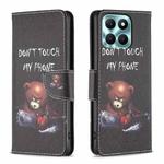 For Honor X6a Colored Drawing Pattern Leather Phone Case(Bear)