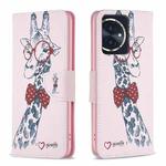 For Honor 100 Colored Drawing Pattern Leather Phone Case(Deer)