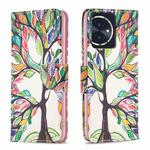 For Honor 100 Colored Drawing Pattern Leather Phone Case(Tree Life)