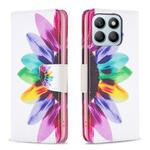 For Honor X8b Colored Drawing Pattern Leather Phone Case(Sun Flower)