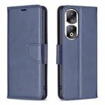 For Honor 90 Pro Lambskin Texture Pure Color Flip Leather Phone Case(Blue)