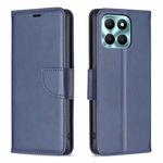 For Honor X6a Lambskin Texture Pure Color Flip Leather Phone Case(Blue)