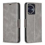 For Honor 100 Lambskin Texture Pure Color Flip Leather Phone Case(Grey)