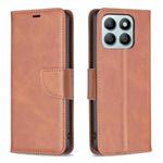 For Honor X8b Lambskin Texture Pure Color Flip Leather Phone Case(Brown)