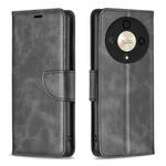 For Honor X9b/Magic6 Lite 5G Lambskin Texture Pure Color Flip Leather Phone Case(Black)