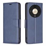 For Honor X9b/Magic6 Lite 5G Lambskin Texture Pure Color Flip Leather Phone Case(Blue)