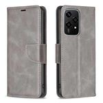 For Honor 200 Lite Lambskin Texture Pure Color Flip Leather Phone Case(Grey)