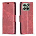 For Honor X6b Lambskin Texture Pure Color Flip Leather Phone Case(Red)