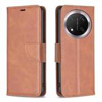 For Honor X9c 5G Global Lambskin Texture Pure Color Flip Leather Phone Case(Brown)