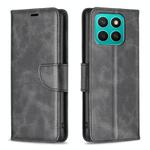 For Honor X8c 4G Lambskin Texture Pure Color Flip Leather Phone Case(Black)