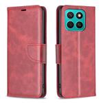 For Honor X8c 4G Lambskin Texture Pure Color Flip Leather Phone Case(Red)