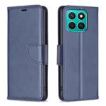 For Honor X8c 4G Lambskin Texture Pure Color Flip Leather Phone Case(Blue)