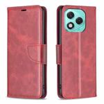 For Honor 400 Lite Lambskin Texture Pure Color Flip Leather Phone Case(Red)