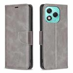 For Honor 400 Lite Lambskin Texture Pure Color Flip Leather Phone Case(Grey)