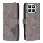 For Honor X8b Magnetic Buckle Rhombus Texture Leather Phone Case(Grey)