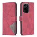 For Honor 200 Lite Magnetic Buckle Rhombus Texture Leather Phone Case(Red)