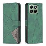 For Honor X6b Magnetic Buckle Rhombus Texture Leather Phone Case(Green)