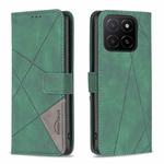 For Honor X5b Magnetic Buckle Rhombus Texture Leather Phone Case(Green)