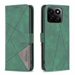 For Honor 200 Smart / X7C Magnetic Buckle Rhombus Texture Leather Phone Case(Green)