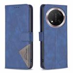 For Honor X9c 5G Global Magnetic Buckle Rhombus Texture Leather Phone Case(Blue)