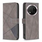 For Honor X9c 5G Global Magnetic Buckle Rhombus Texture Leather Phone Case(Grey)