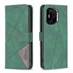 For Honor 300 Pro / 300 Ultra Magnetic Buckle Rhombus Texture Leather Phone Case(Green)