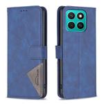 For Honor X8c 4G Magnetic Buckle Rhombus Texture Leather Phone Case(Blue)