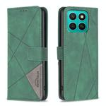 For Honor X8c 4G Magnetic Buckle Rhombus Texture Leather Phone Case(Green)