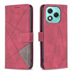 For Honor 400 Lite Magnetic Buckle Rhombus Texture Leather Phone Case(Red)