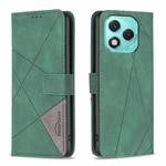 For Honor 400 Lite Magnetic Buckle Rhombus Texture Leather Phone Case(Green)