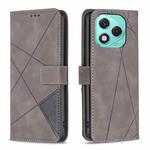 For Honor 400 Lite Magnetic Buckle Rhombus Texture Leather Phone Case(Grey)