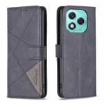 For Honor 400 Lite Magnetic Buckle Rhombus Texture Leather Phone Case(Black)