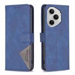 For Honor 400 Pro Global 160.8mm Magnetic Buckle Rhombus Texture Leather Phone Case(Blue)