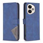 For Honor 400 Global 156.5mm Magnetic Buckle Rhombus Texture Leather Phone Case(Blue)