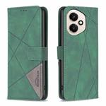 For Honor 400 Global 156.5mm Magnetic Buckle Rhombus Texture Leather Phone Case(Green)