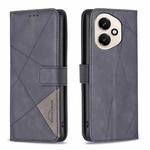 For Honor 400 Global 156.5mm Magnetic Buckle Rhombus Texture Leather Phone Case(Black)