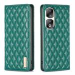 For Honor 90 Pro Diamond Lattice Magnetic Leather Flip Phone Case(Green)