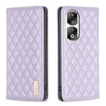 For Honor 90 Pro Diamond Lattice Magnetic Leather Flip Phone Case(Purple)