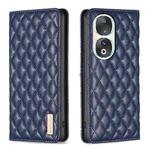 For Honor 90 5G Diamond Lattice Magnetic Leather Flip Phone Case(Blue)