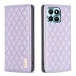 For Honor X6a Diamond Lattice Magnetic Leather Flip Phone Case(Purple)